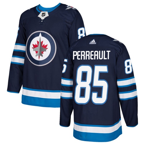 Adidas Men Winnipeg  Jets #85 Mathieu Perreault Navy Blue Home Authentic Stitched NHL Jersey